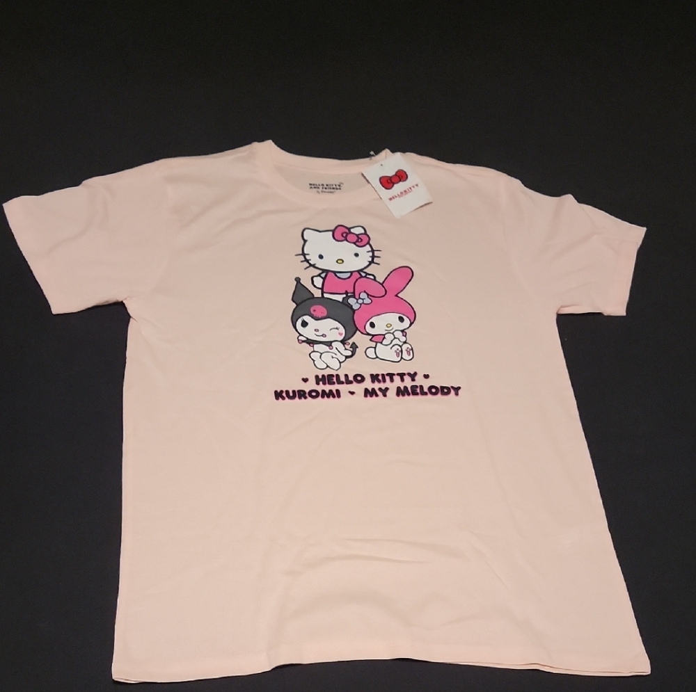 Hello Kitty Light Pink Tee with Kuromi and My Melody